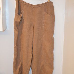 ELEMENTE CLEMENTE Lt. Brown Linen Trousers, Sz V